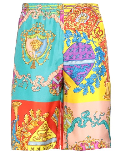VERSACE Shorts & Bermuda Yellow 100% Silk