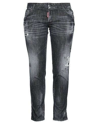 DSQUARED2 Baggy Black 98% Cotton, 2% Elastane, Bovine leather, Polyester