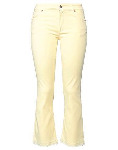 AVANTGAR DENIM by EUROPEAN CULTURE Casual trouser Pastel yellow 93% Cotton, 5% Polyester, 2% Elastane