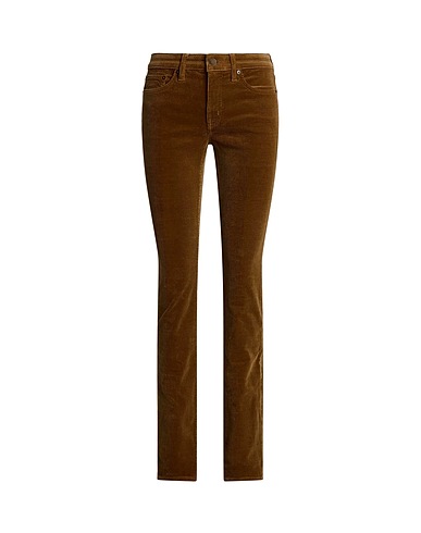 LAUREN RALPH LAUREN Casual trouser STRETCH CORDUROY MID-RISE STRAIGHT PANT
 Brown 98% Cotton, 2% Elastane