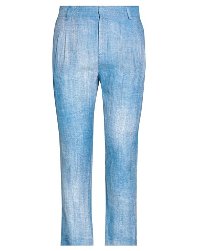 GREY DANIELE ALESSANDRINI Casual pants Blue 100% Linen