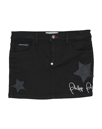 PHILIPP PLEIN Skirt Black 93% Cotton, 5% Elastomultiester, 2% Elastane