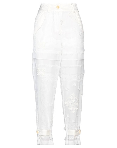 SACAI Casual trouser White 50% Cotton, 50% Polyester, Rayon, Nylon