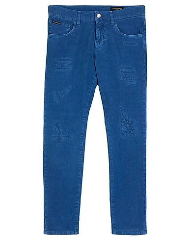 DOLCE&GABBANA Five Pockets Blau 97% Baumwolle, 3% Elastan, Rindsleder