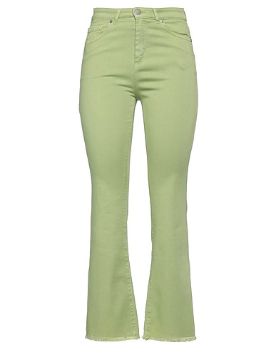 FEDERICA TOSI Casual trouser Light green 98% Cotton, 2% Elastane