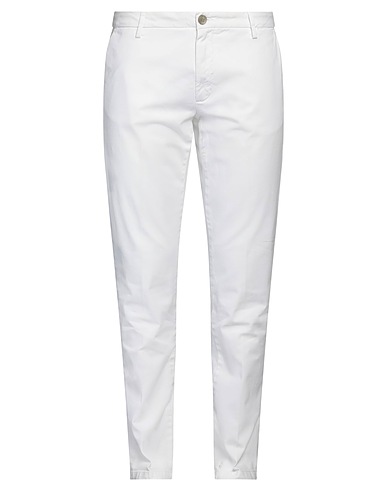 AGLINI Casual trouser White 97% Cotton, 3% Elastane