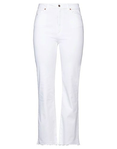 AVANTGAR DENIM by EUROPEAN CULTURE Casual pants White 93% Cotton, 5% Polyester, 2% Elastane
