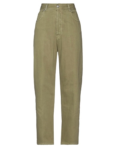 NINE IN THE MORNING Pantaloni jeans Verde militare 100% Cotone
