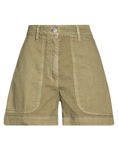 NINE IN THE MORNING Short en jean Vert militaire 100% Coton