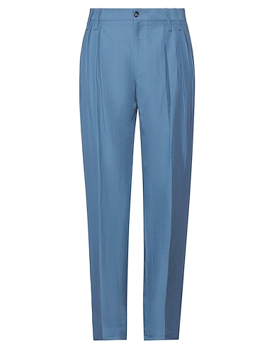 DOLCE&GABBANA Casual trouser Pastel blue 68% Linen, 32% Cotton, Polyester, Viscose