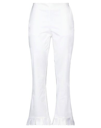 CAVALLI CLASS Casual trouser White 98% Cotton, 2% Elastane