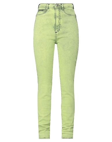 PHILIPP PLEIN Denim pants Lime green 92% Cotton, 6% Elastomultiester, 2% Elastane