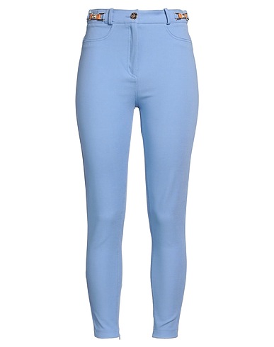 ELISABETTA FRANCHI Casual pants Light blue 45% Viscose, 25% Cotton, 23% Polyamide, 7% Elastane