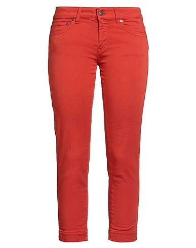 DONDUP Pantaloni jeans Rosso pomodoro 92% Cotone, 6% Elastomultiestere, 2% Elastan