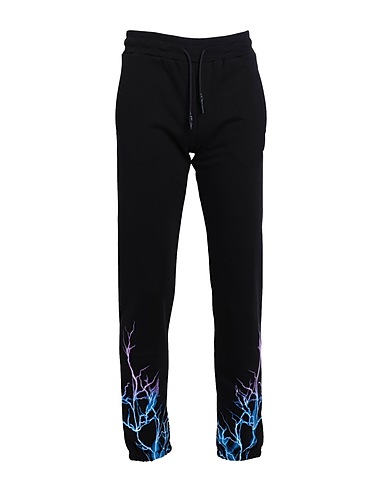 PHOBIA ARCHIVE Pantalone PANTS WITH BLUE AND PURPLE LIGHTNING Nero 100% Cotone