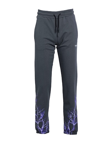 PHOBIA ARCHIVE Casual trouser PANTS WITH PURPLE LIGHTNING Lead 100% Cotton