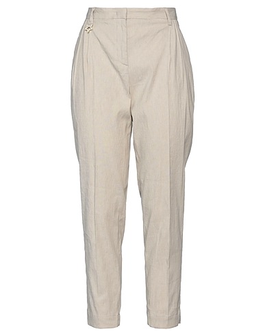 LORENA ANTONIAZZI Casual trouser Light grey 73% Linen, 26% Viscose, 1% Elastane