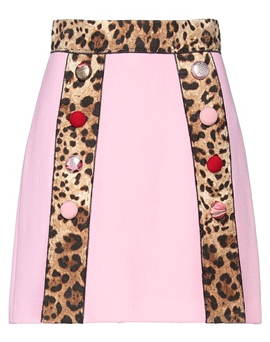 DOLCE&GABBANA Mini skirt Pink 80% Wool, 17% Cotton, 2% Silk, 1% Viscose