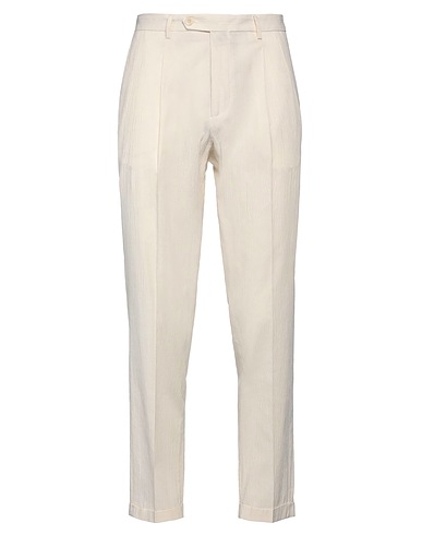 MANUEL RITZ Casual trouser Ivory 50% Lyocell, 49% Cotton, 1% Elastane