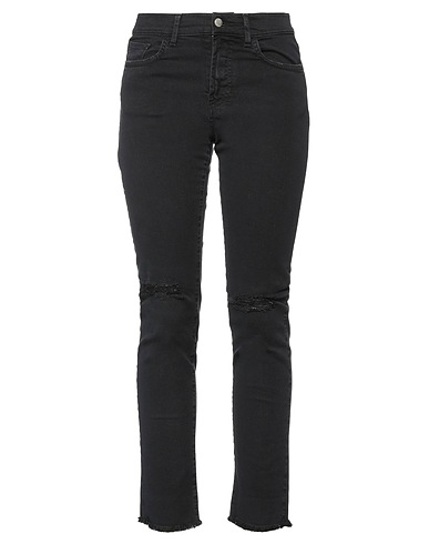 ROŸ ROGER'S Denim trousers Black 91% Cotton, 7% Elastomultiester, 2% Rubber