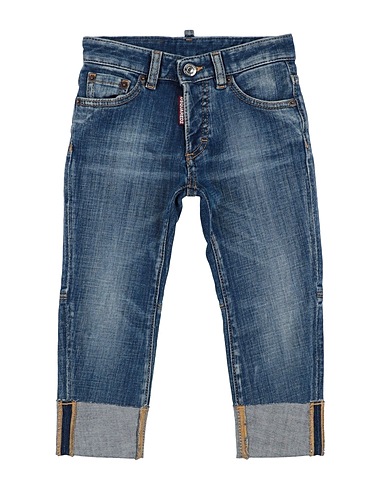 DSQUARED2 Denim pants Blue 98% Cotton, 2% Elastane, Bovine leather