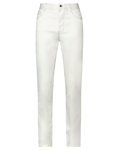 MTLSTUDIO MATTEOLAMANDINI Denim trousers White 97% Cotton, 3% Elastane