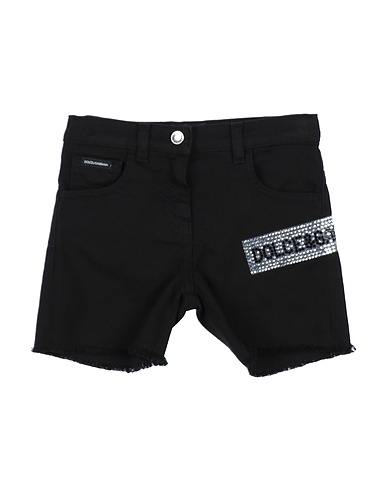 DOLCE & GABBANA Denim shorts Black 98% Cotton, 2% Elastane, Stone, Polyurethane, Aluminium