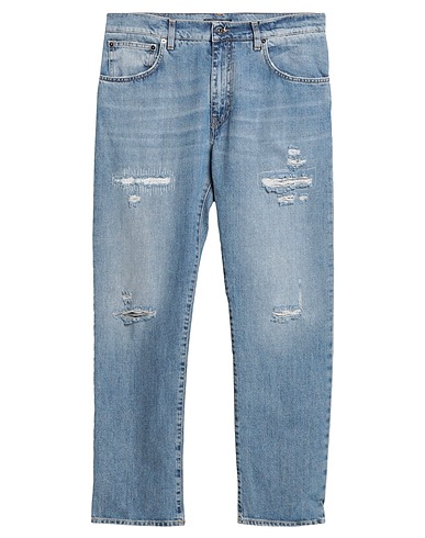 14BROS Denim trousers Blue 100% Cotton