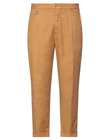PAOLO PECORA Casual pants Camel 57% Linen, 41% Cotton, 2% Elastane
