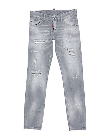 DSQUARED2 Jeans Hellgrau 98% Baumwolle, 2% Elastan, Rindsleder