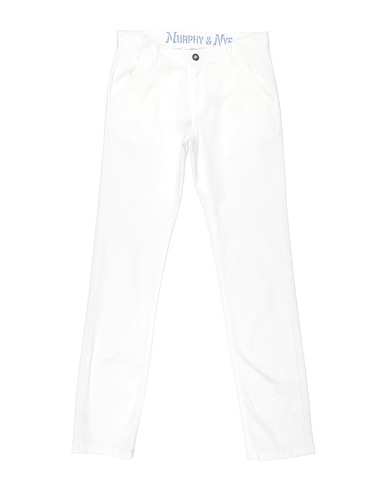 MURPHY & NYE Casual trouser White 98% Cotton, 2% Elastane