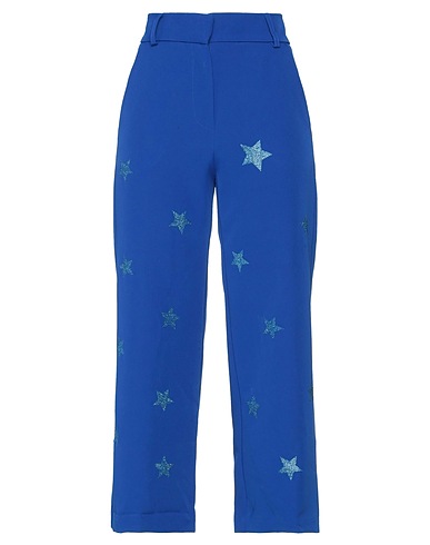 MARYLEY Casual trouser Bright blue 89% Polyester, 11% Elastane