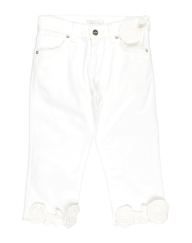 MISS GRANT Casual trouser White 97% Cotton, 3% Elastane