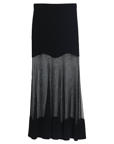 MCQUEEN Maxi Skirts Black 83% Viscose, 17% Polyester, Silk