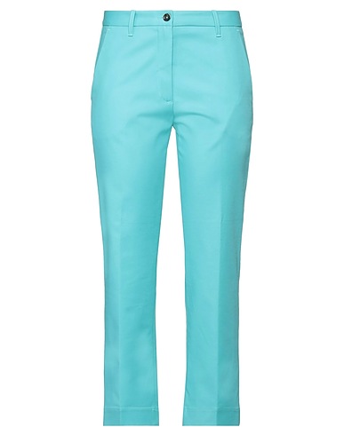 NINE IN THE MORNING Casual trouser Turquoise 97% Cotton, 3% Elastane