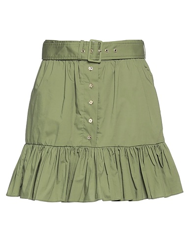 MICHAEL MICHAEL KORS Mini skirt Military green 96% Organic cotton, 4% Elastane