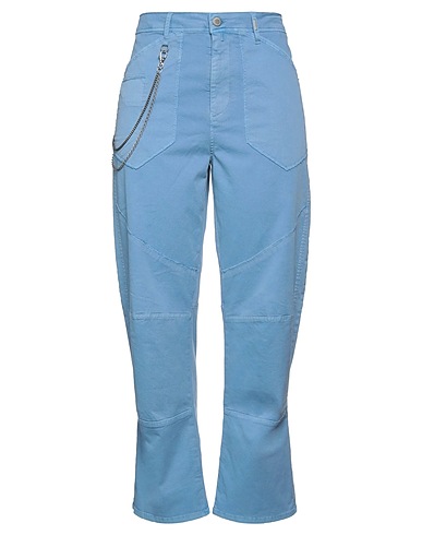 HIGH Casual pants Pastel blue 97% Cotton, 3% Elastane