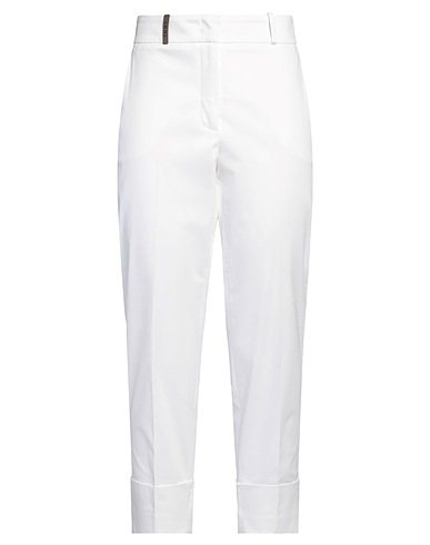 PESERICO Casual trouser White 96% Cotton, 4% Elastane