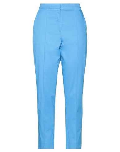 VERONICA IORIO Casual trouser Azure 97% Cotton, 3% Elastane