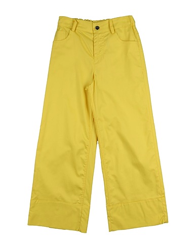 PICCOLA LUDO Casual trouser Yellow 97% Cotton, 3% Elastane