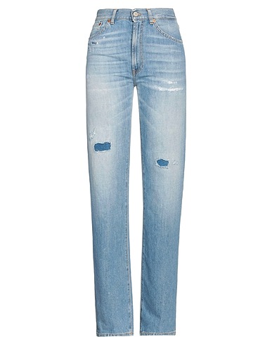 DONDUP Denim trousers Blue 60% Cotton, 40% Linen