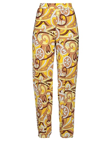 CAMICETTASNOB Casual pants Yellow 91% Viscose, 9% Elastane
