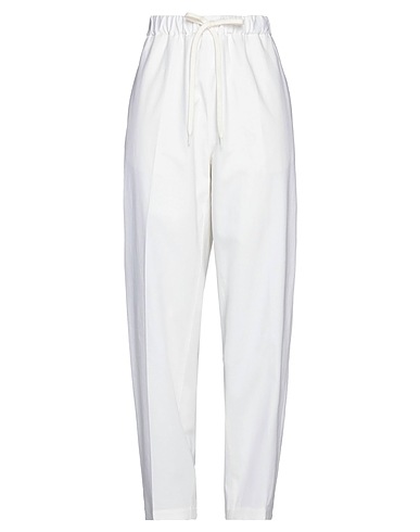 MM6 MAISON MARGIELA Casual pants White 40% Linen, 29% Viscose, 28% Cotton, 3% Elastane