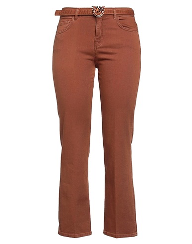 PINKO Jambe droite Marron 98% Coton, 2% Élasthanne