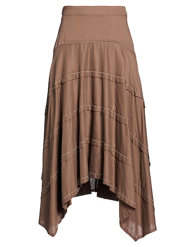 PESERICO Midi skirt EASY Chocolate brown 100% Cotton