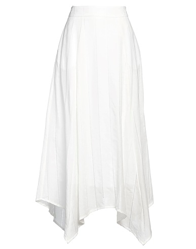 PESERICO Maxi Skirts White 100% Cotton
