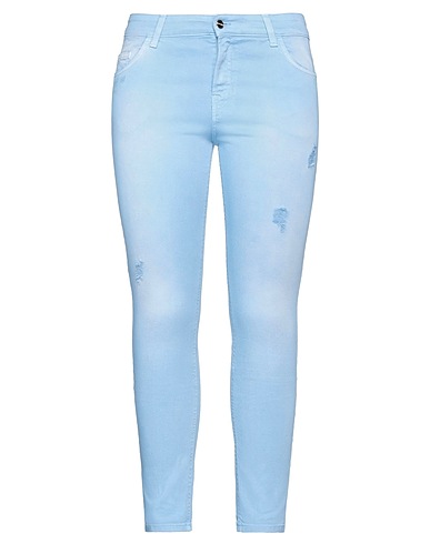 BLUGIRL Casual trouser Sky blue 98% Cotton, 2% Elastane