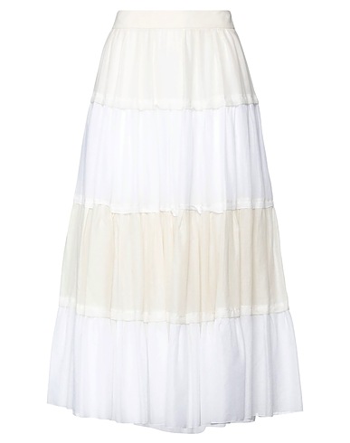 PESERICO Midi skirt White 100% Cotton