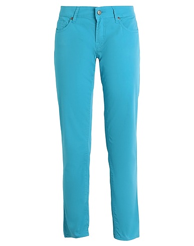 ROŸ ROGER'S Casual trouser Turquoise 97% Cotton, 3% Elastane