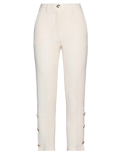 DENNY ROSE Casual trouser Ivory 60% Cotton, 36% Polyester, 4% Other Fibres